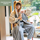 加厚加绒法兰绒卡通睡袍家居服 珊瑚绒套装 芬腾可安男士 睡衣秋冬款