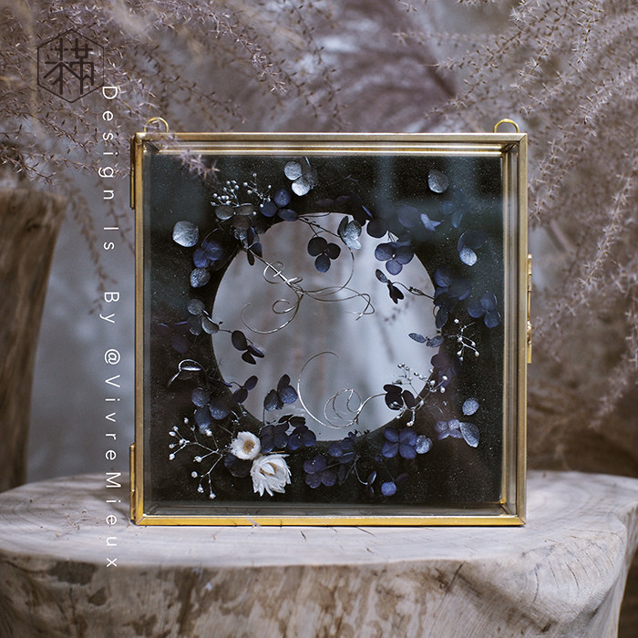 手作diy永生花玫瑰标本黄铜玻璃画框小众新乔迁升职生日纪念礼