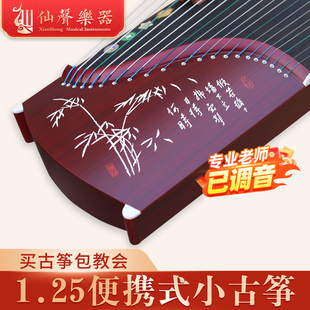 考级 迷你小古筝半筝专业儿童便携式 1.25米全套 仙声乐器