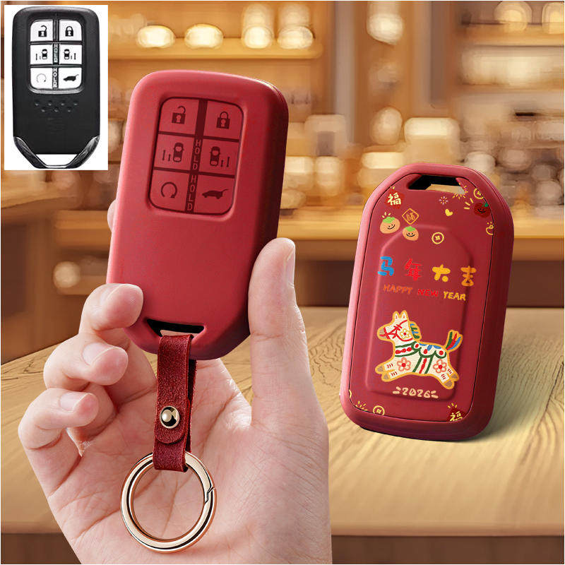 适用本田十代思域雅阁缤智皓影凌派飞度汽车钥匙套保护套包壳扣女
