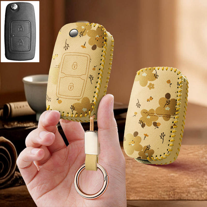 适用奇瑞风云2折叠e5老款a3瑞虎旗云2汽车钥匙套保护包壳扣女高级