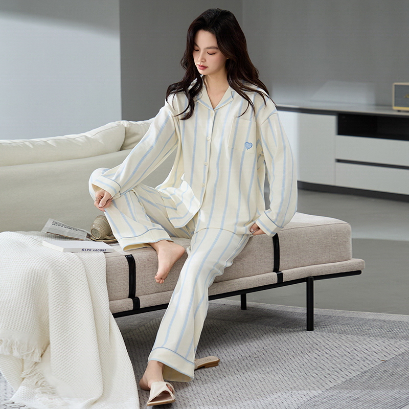 7A抗菌睡衣女春秋款纯棉长袖开衫冬季女士大码4XL200斤家居服套装