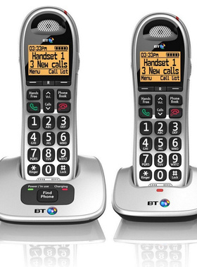 可插耳麦数字无绳电话机BT450大按键大音量快捷键子母座机dect6.0