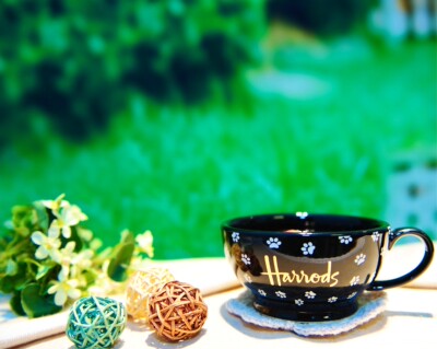 harrods英式下午茶拉花马克杯