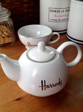哈罗斯伦敦欧洲日本harrods陶瓷杯套装马克杯情侣杯咖啡杯茶壶骨