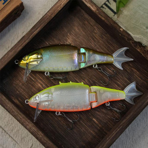 出口精品路亚饵水面系仿生两节鱼 11cm15.5g浮水翘嘴鲈鱼鱤鱼假饵