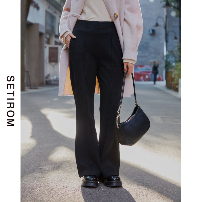 西町村屋文艺气质喇叭裤女装秋冬百搭通勤休闲长裤商场同款