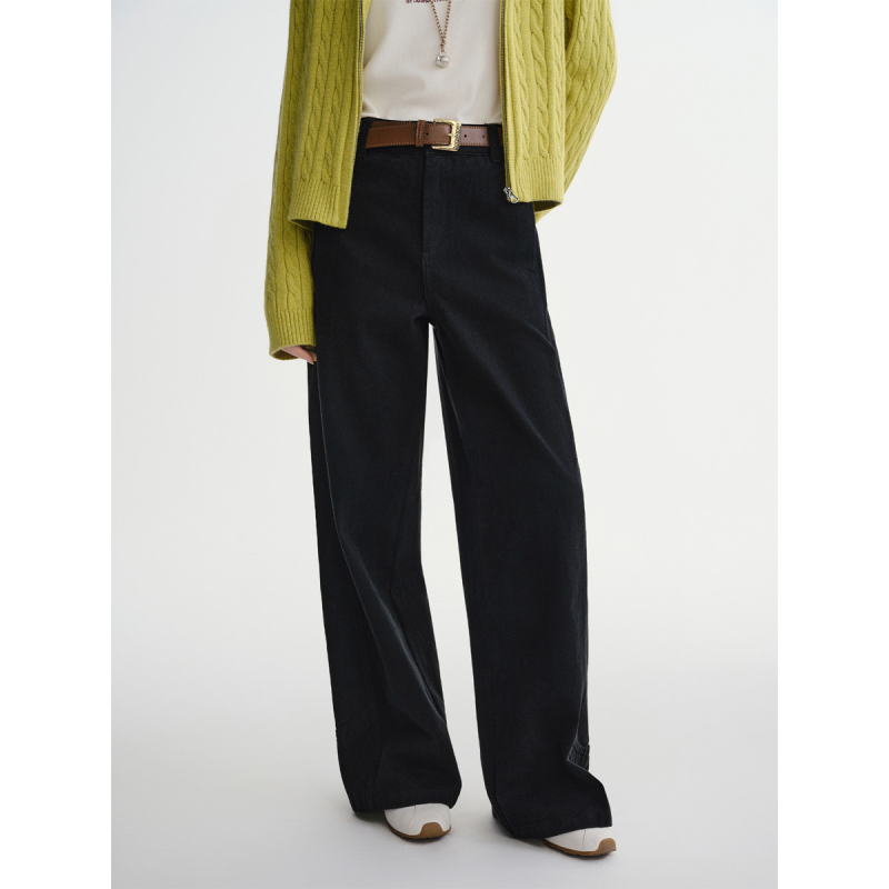 独束大码女装【解构主义】时尚工装牛仔裤2025冬季通勤舒适阔腿裤