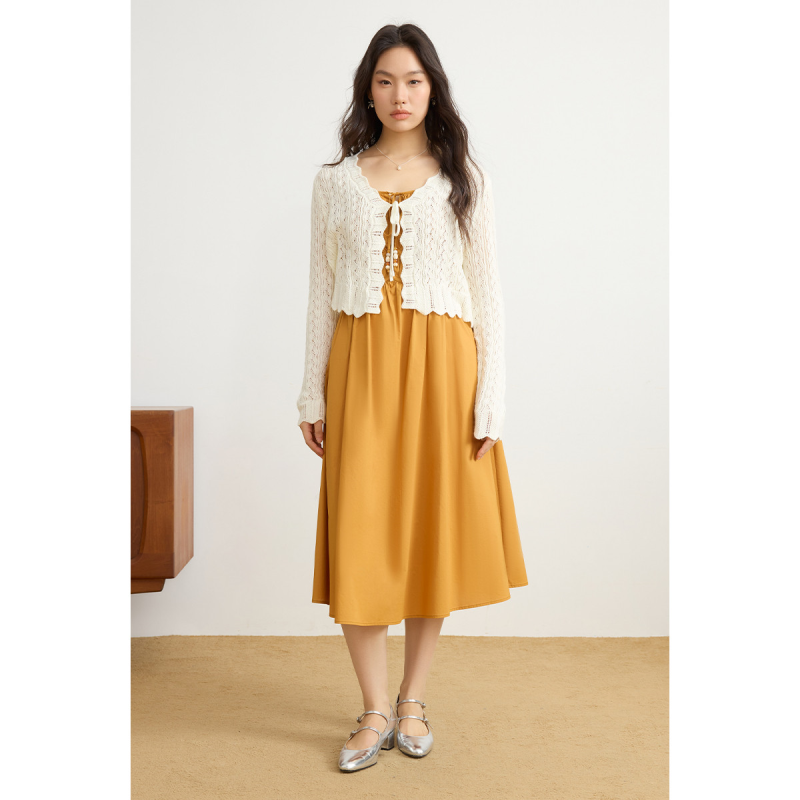 独束大码镂空针织开衫女2025春季胖MM显瘦短款上衣设计感