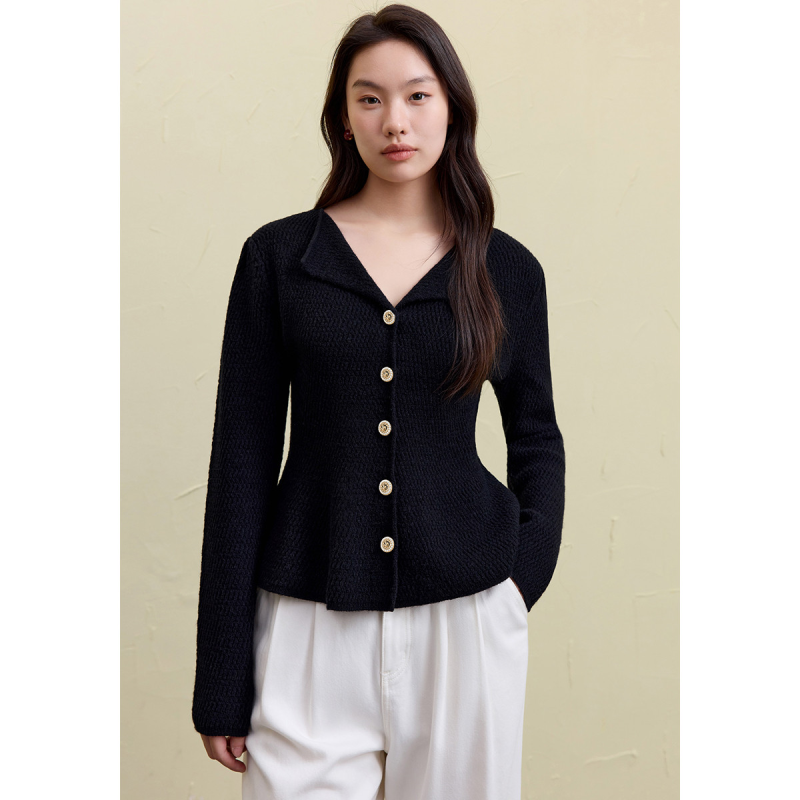 独束大码简约基础针织衫V领红色毛衣女秋落肩袖收腰上衣