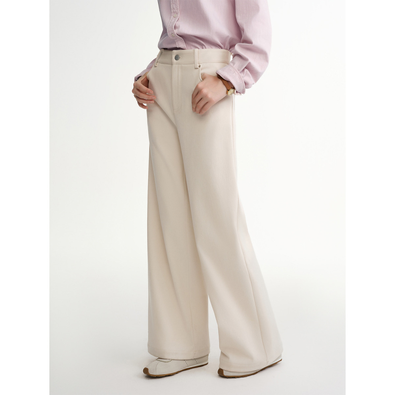 独束大码【雪尼尔绒】复古加绒阔腿休闲裤2025冬装阔腿裤显瘦