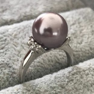 紫色女款正品925银大气淡水珍珠