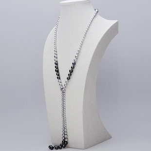 正圆贝宝珠毛衣链 海水珍珠母贝珠项链 香港珠宝展爆款 毛衣链