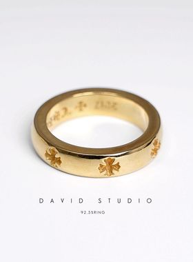 david全手工真金22k十字架刻字