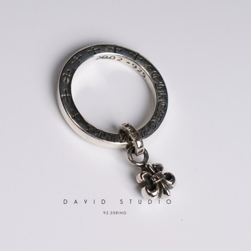david罗心戒指925纯银童军情侣