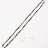 David studio925纯银哥特文英文刻字链朋克机车复古风男女款 项链