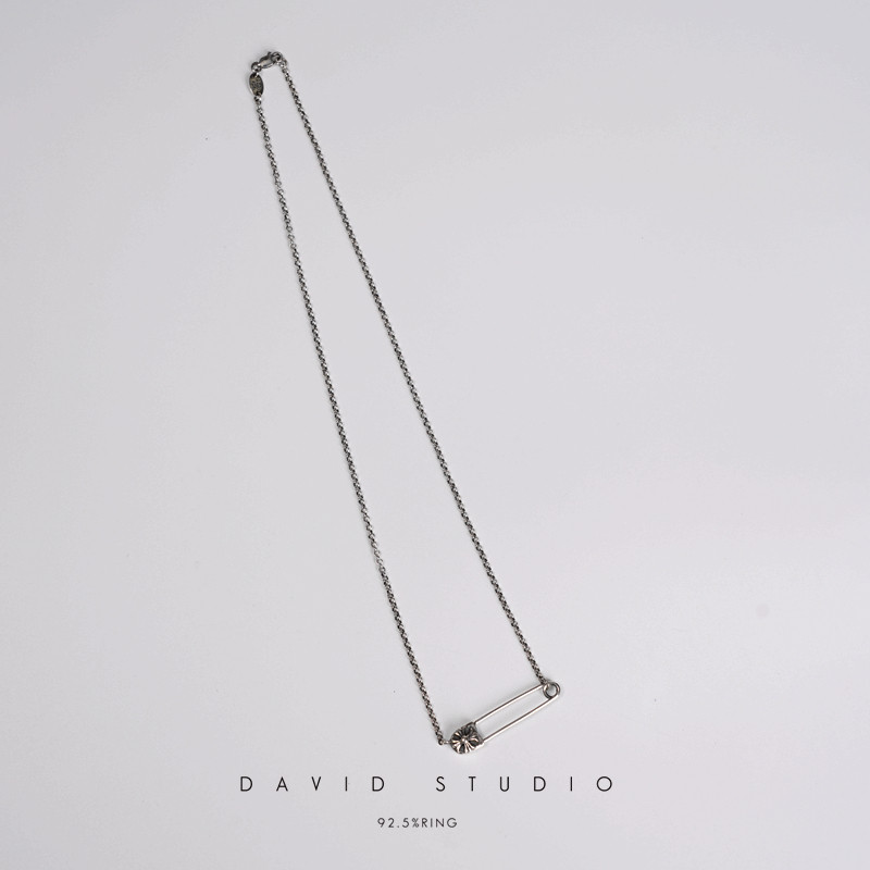 david纯银做旧别针固定图片