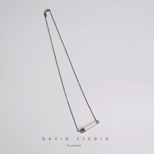 david纯银做旧别针固定