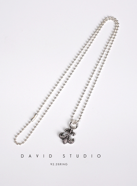 david纯银镶钻纯银圆珠链