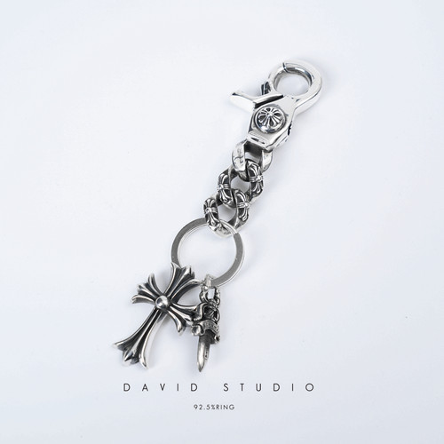 davidstudio925纯银做旧钥匙扣