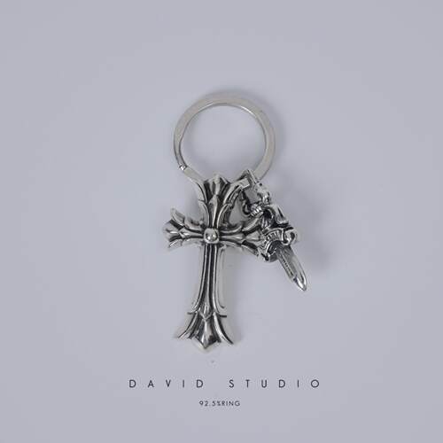 davidstudio925纯银复古钥匙扣