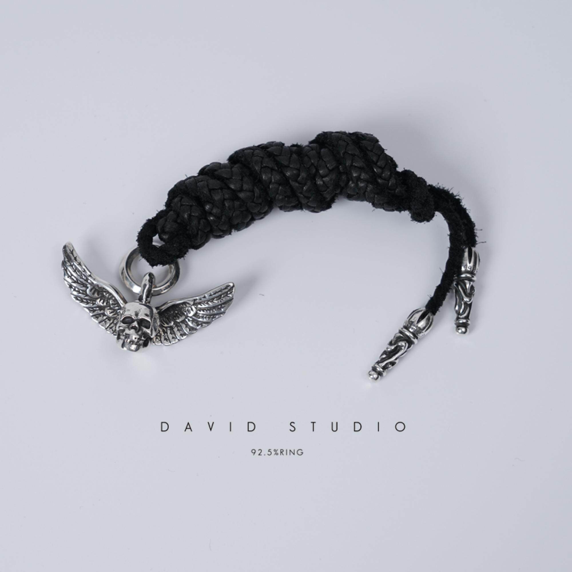 davidstudio925纯银真皮项链坠图片