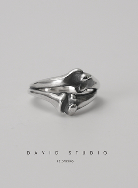 David studio925纯银戒指手工永恒男女情侣款werkstatt munchen