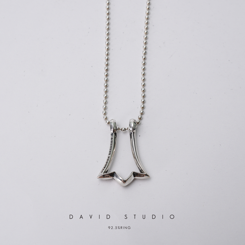 davidstudio925纯银做旧项链图片