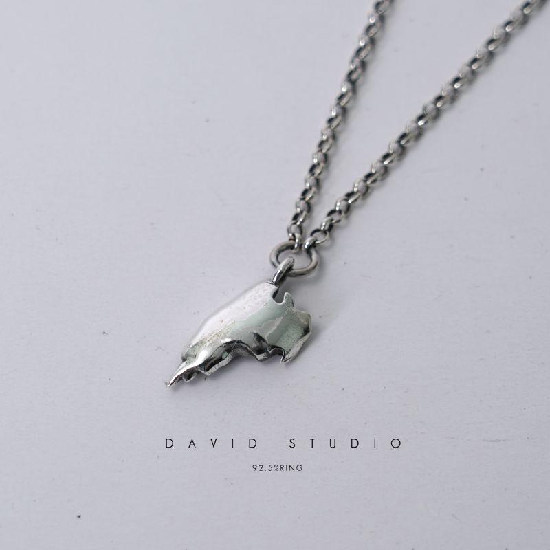 纯银菱形男女情侣款设计项链