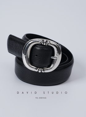 David studio925纯银 十字架皮带扣GD周扬青做旧暗黑男女同款腰带