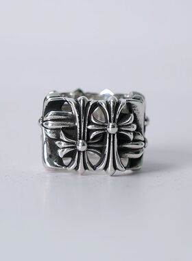 David studio 925纯银十字架坟墓方墓葬gd权志龙同款男女情侣戒指