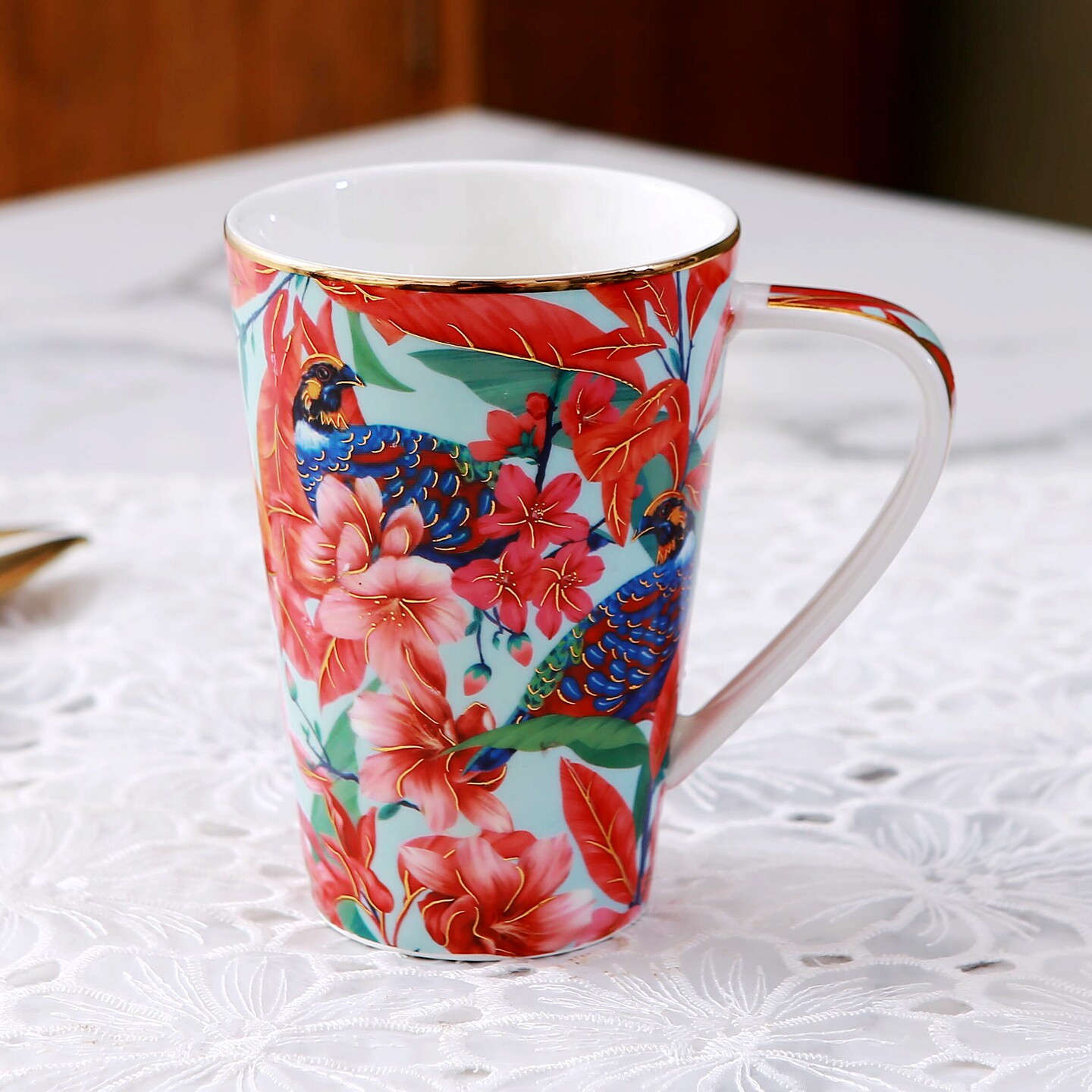 新中式工艺陶瓷350毫升大咖啡杯