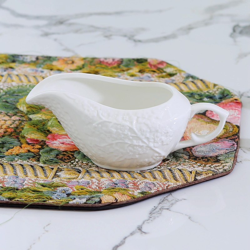 奶罐浮雕奶杯酱料罐欧式白色纯色