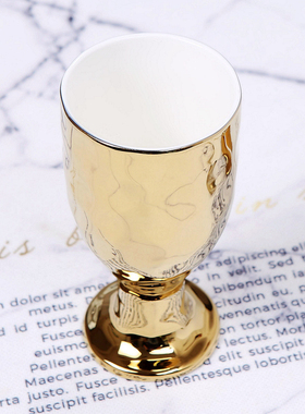 白色釉下彩瓷器酒杯 纯色陶瓷400毫升红酒杯 欧式葡萄高脚杯 瑕疵