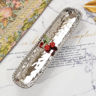 北欧风格工艺陶瓷珍珠14英寸长条盘 鱼盘 酒店会所家居餐盘 瑕疵