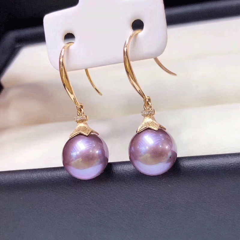 淡水真珍珠耳环强光送女友礼物