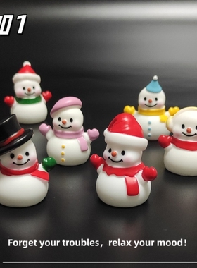 E加1 圣诞节装饰品可爱卡通圣诞雪人微景观创意园艺造景装小摆件