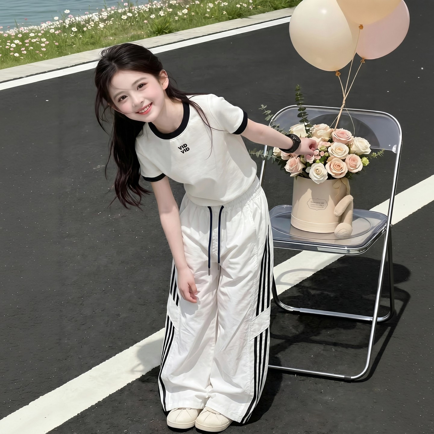 女童夏季套装2026新款儿童短袖运动衣服女大童巨好看韩系穿搭夏装