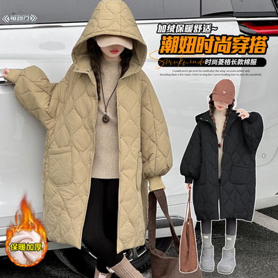 【加绒加厚一件过冬】长款棉衣