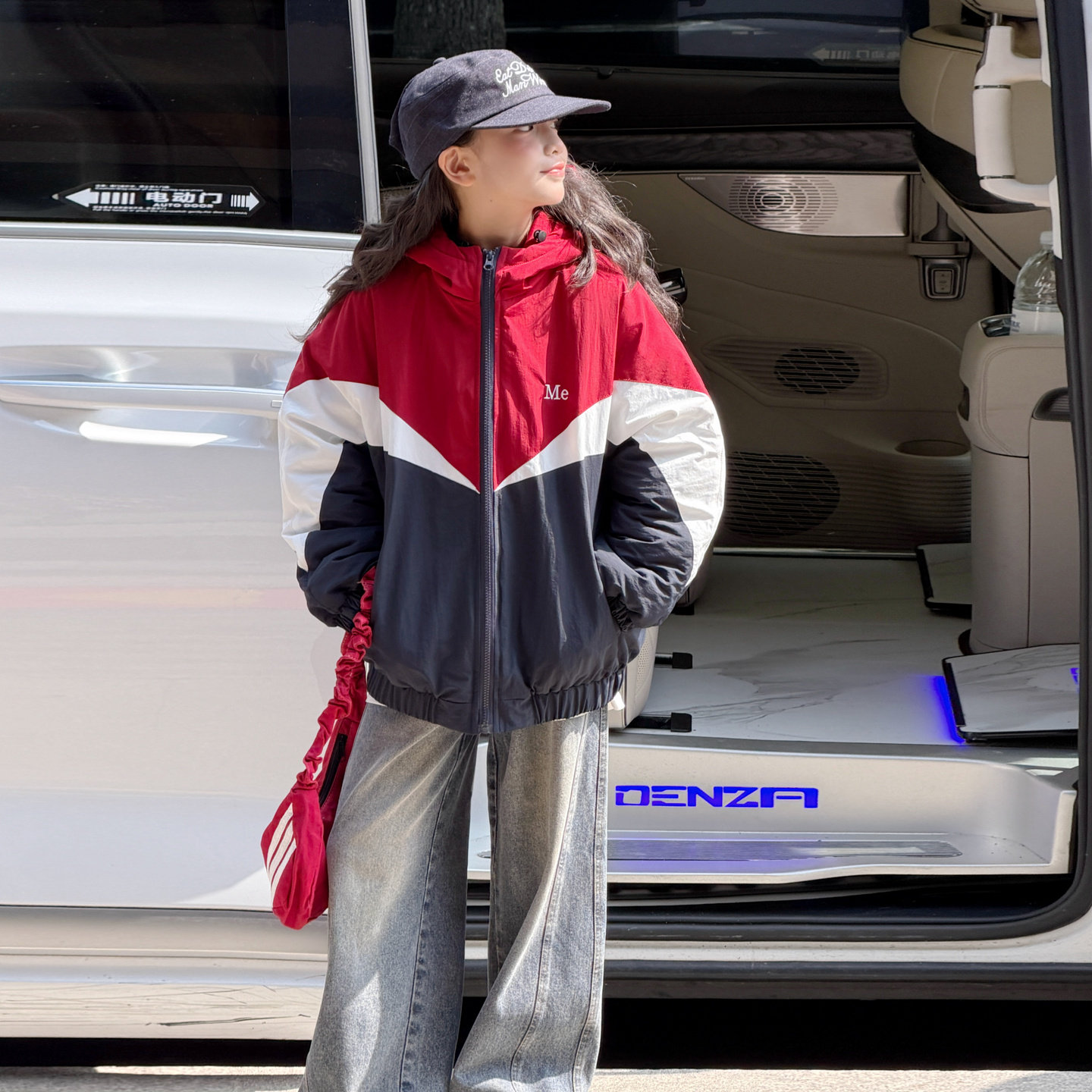 女童秋冬连帽加厚保暖户外棉服