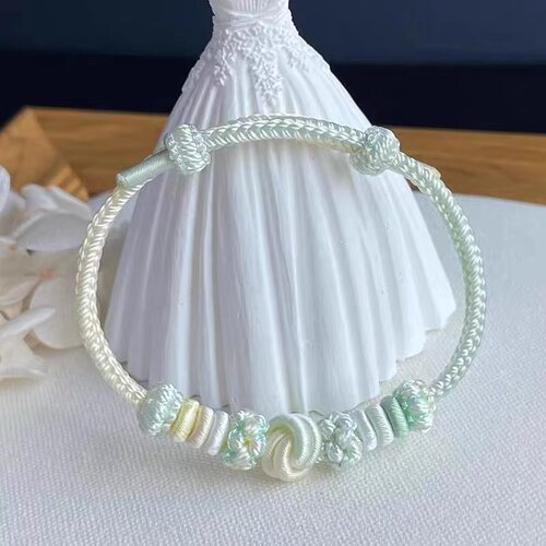 手工编织酒窝结手绳可穿黄金转运珠编织绳半成品diy红绳幸运手链