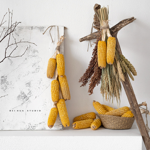 玉米挂件装饰棒子带皮农家乐装饰麦穗水稻高粱五谷杂粮田园农作物