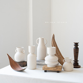 白色陶瓷鲜花干花仿真花插花瓶米色质感拍摄道具桌面ins花瓶家装