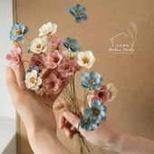 手工植物花小蜡菊干花小清新文艺奶油风软装 线条感雏菊插花配花材