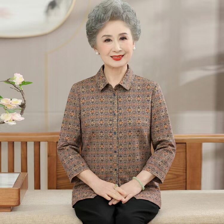 春季新款洋气妈妈装衬衫