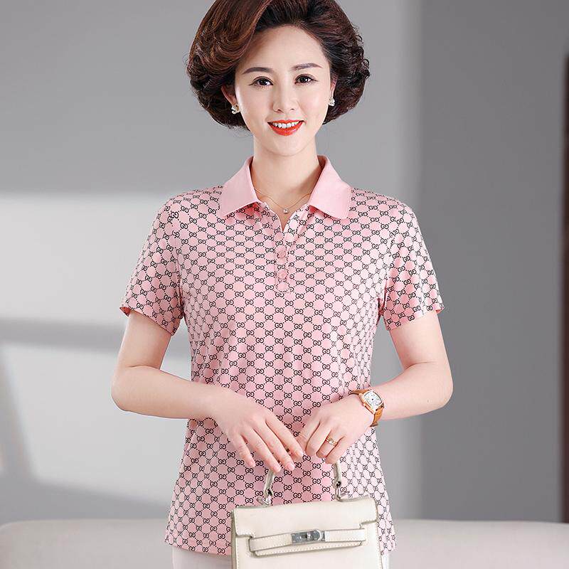 中老年女士夏季t恤贵夫人小衫