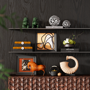 中古宋代美学客厅样板间售楼处陈列室茶室高级感软装组合高档摆件