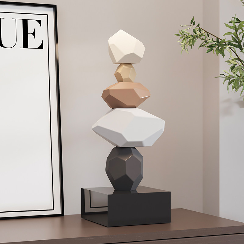 石来运转酒柜装饰品摆件侘寂风客厅电视柜玄关桌面高级感乔迁礼品,家居饰品,桌面摆件,淘宝优惠券,粉丝福利购,淘宝优惠卷