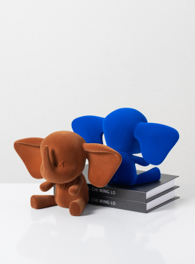 现代创意植绒小飞象摆件卡通软装家居客厅儿童房酒店样板间装饰品