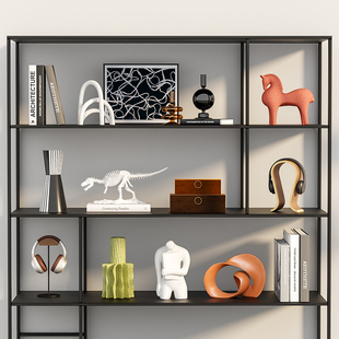 高级感意式现代简约书柜置物架摆件家居客厅壁柜样板间小众装饰品
